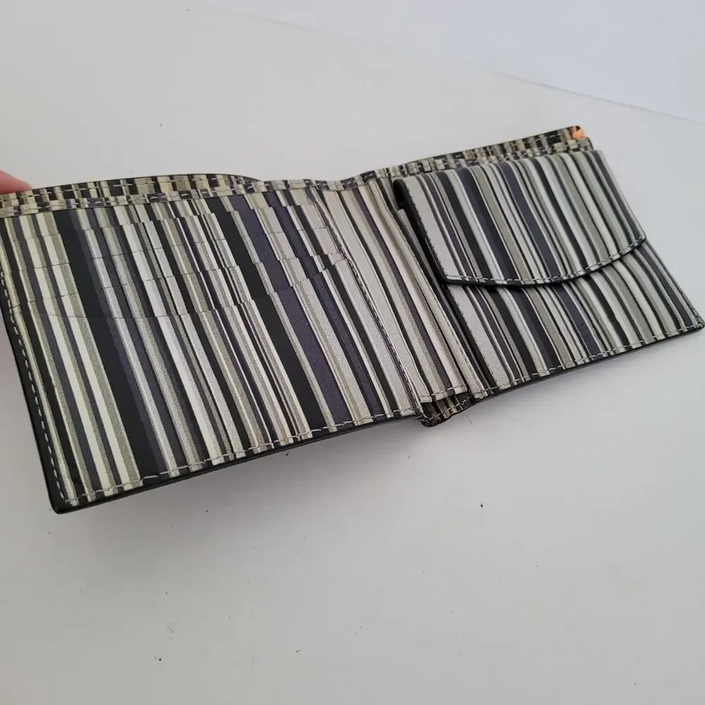 Paul Smith Jeans Unisex Leather Black Wallet Credit Card ID Holder Bifold Logo